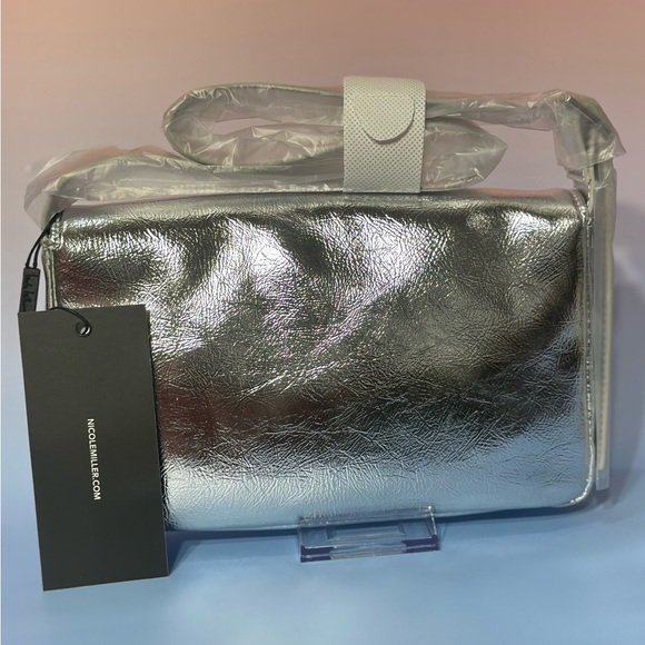 Nicole Miller Silver Crossbody Purse - Picture 2 of 4